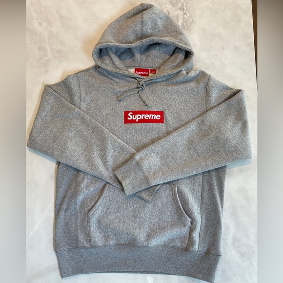 Supreme Box Logo Hoodie (FW16) Heather Grey Size Medium Lightly Worn